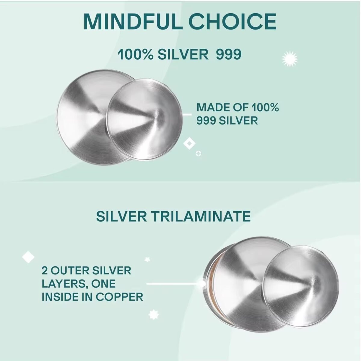 ⁦Pure Silver 999 Nursing Cups - 2PCS⁩ - الصورة ⁦3⁩